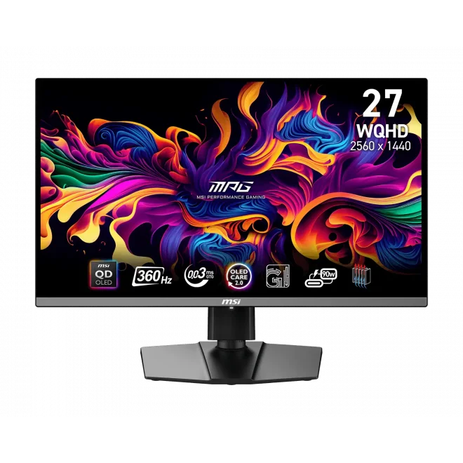 MSI 26.5 MPG 271QRX QD-OLED 0.03ms 360Hz HDMI,DisplayPort Adaptive-Syncs QD-OLED 2K Gaming Monitör