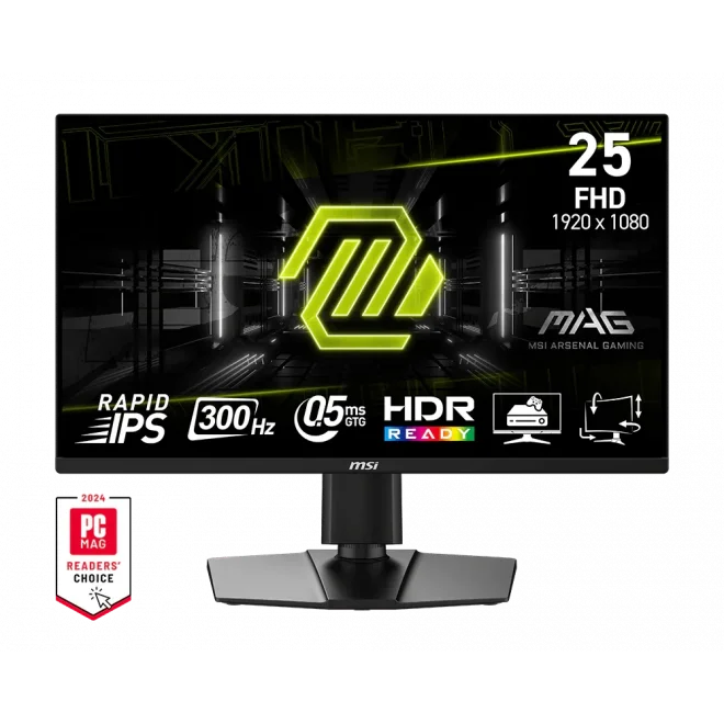 MSI 24.5 MAG 255PXF 0.5ms 300Hz HDMI,DisplayPort Rapid IPS FreeSync Premium Pivot Full HD Gaming Monitör
