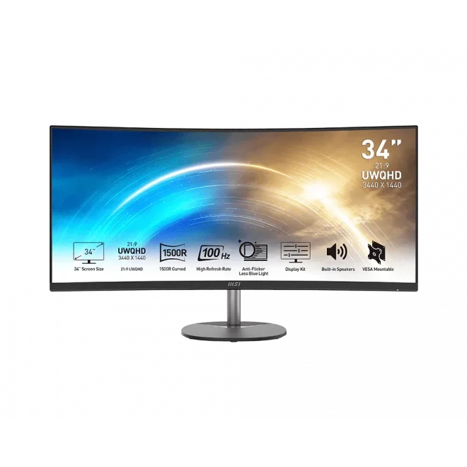 MSI 34 PRO MP341CQ 1ms 100Hz HDMI,DisplayPort FreeSync VA Curved 4K Monitör