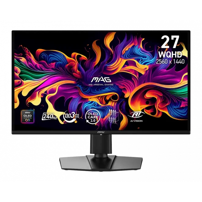 MSI 26.5 MAG 274QP QD-OLED X24 0.03ms 240Hz HDMI,DisplayPort Adaptive-Sync QD-OLED 2K Gaming Monitör