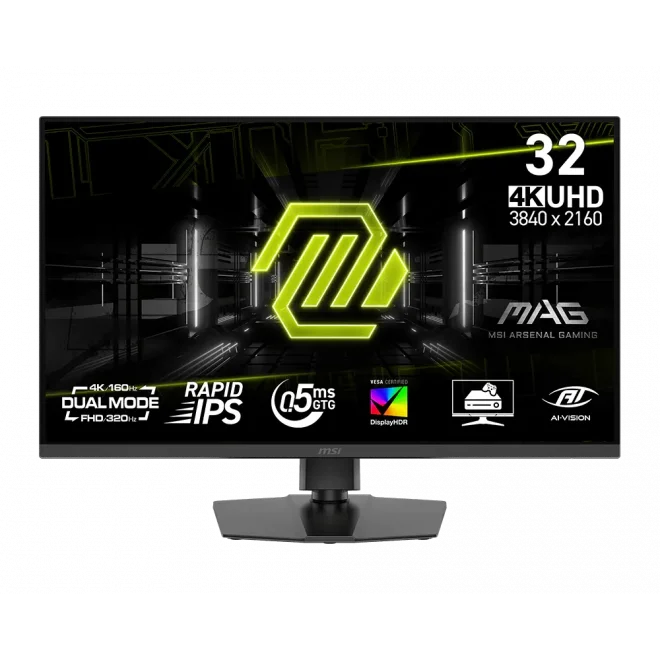 MSI 31.5 MAG 322URDF E16 4K 0.5ms 160Hz / Full HD 0.5ms 320Hz HDMI,DisplayPort Rapid IPS Adaptive-Sync 4K Gaming Monitör