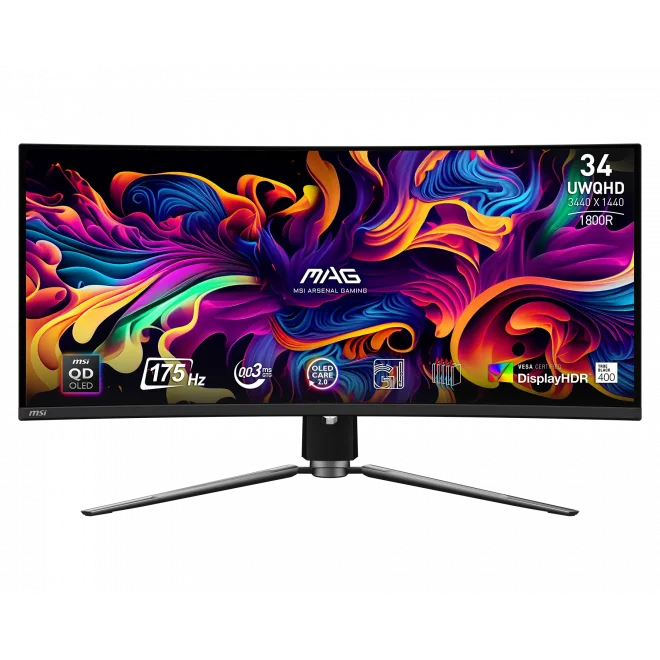 MSI 34 MAG 341CQP QD-OLED 0.03ms 175hz HDMI,DisplayPort,Type-C FreeSync Curved 4K Gaming Monitör