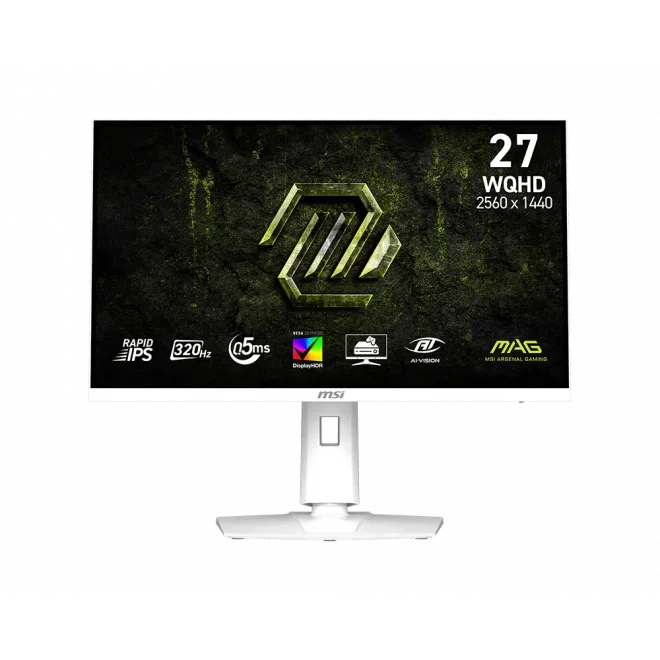 MSI 27 MAG 274QRFW X32 Beyaz 0.5ms 320Hz HDMI,DisplayPort FreeSync Premium Rapid IPS Pivot 2K Gaming Monitör