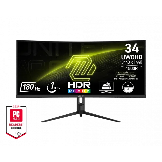MSI 34 MAG 342CQR E2 1ms 180Hz HDMI,DisplayPort Adaptive-Sync VA Curved 4K Gaming Monitör