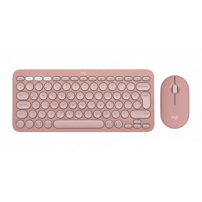 Logitech Pebble 2 Pembe Blutooth Kablosuz Klavye + Mouse Set