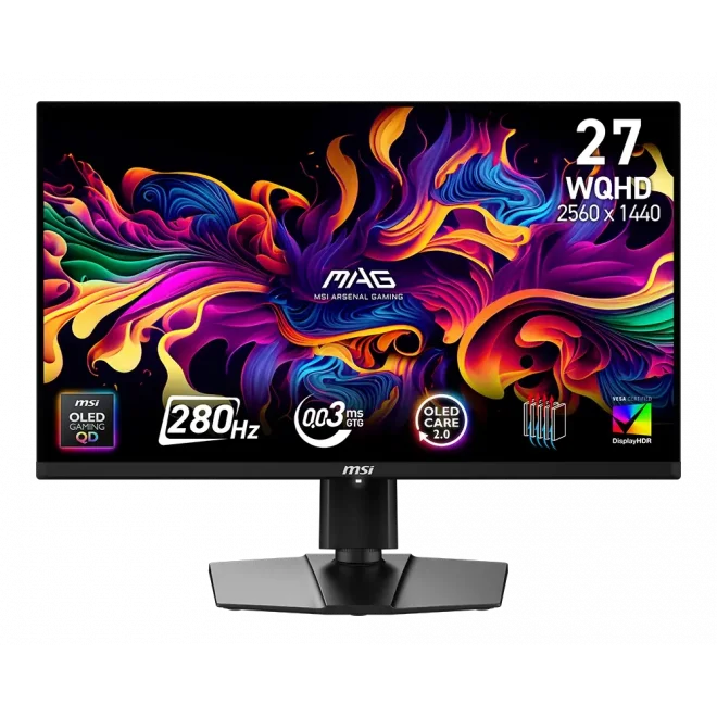 MSI 26.5 MAG 271QP QD-OLED X28 0.03ms 280Hz HDMI,DisplayPort Adaptive-Sync QD-OLED 2K Gaming Monitör