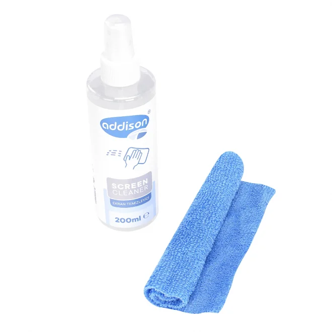 Addison 300870 Mikrofiber Bez + 200ml Ekran Temizleyici Sprey