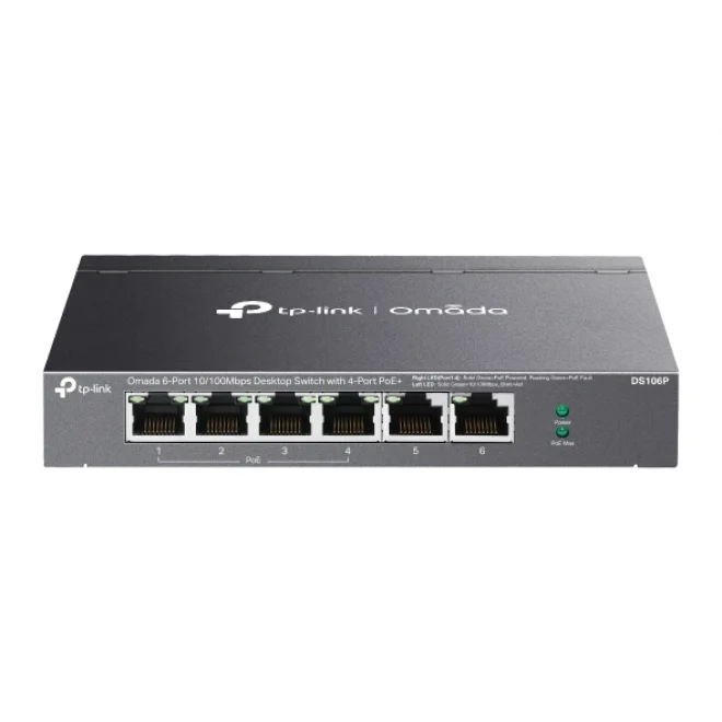 Tp-Link Omada DS106P 6 Port 4 Port PoE+ 10/100 Mbps Switch