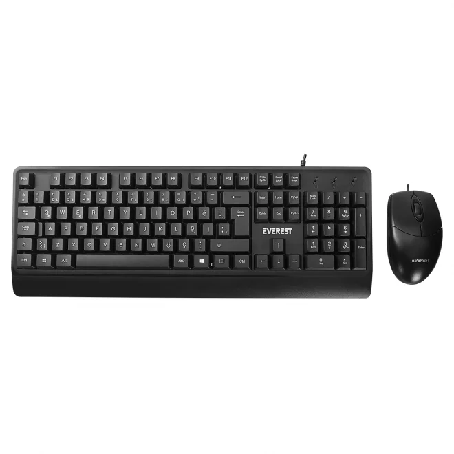 Everest KM-619 Siyah Kablolu Türkçe Q Klavye & Mouse Set