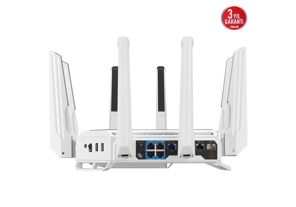 ASUS ROG Rapture GT-BE19000AI Tri-Band Wi-Fi 7 Beyaz Router