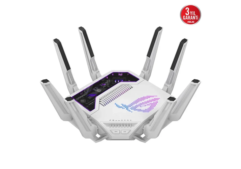 ASUS ROG Rapture GT-BE19000AI Tri-Band Wi-Fi 7 Beyaz Router