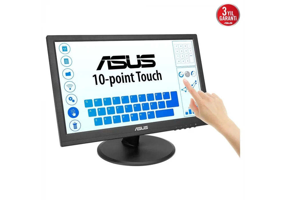 ASUS 15.6 VT169HE 5ms 60Hz HDMI,VGA IPS 10 Nokta Dokunmatik Full HD Monitör