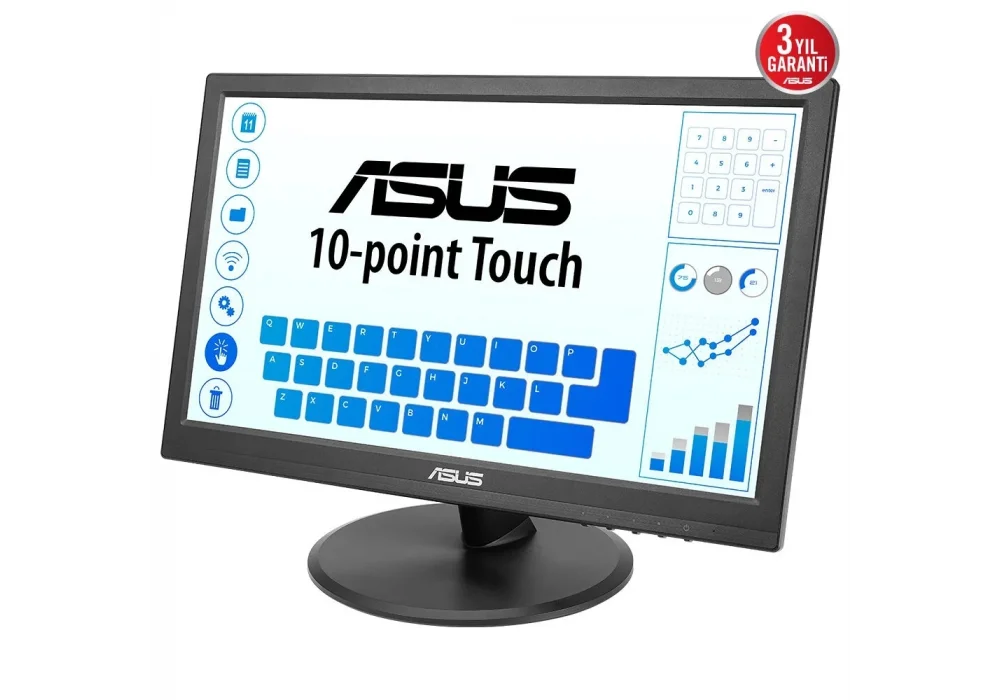 ASUS 15.6 VT169HE 5ms 60Hz HDMI,VGA IPS 10 Nokta Dokunmatik Full HD Monitör