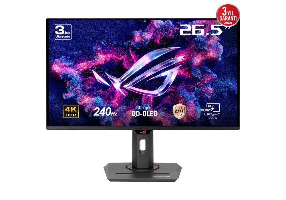 ASUS 26.5 ROG Strix XG27UCDMG 0.03ms 240Hz HDMI,DisplayPort,USB-C G-Sync QD-OLED Pivot 4K Gaming Monitör