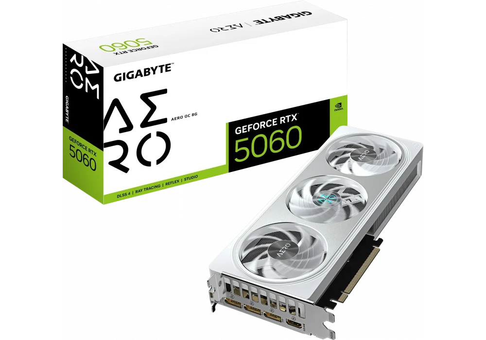 Gigabyte GeForce RTX 5060 AERO OC 8G 8GB GDDR7 128 Bit DLSS 4 Ekran Kartı