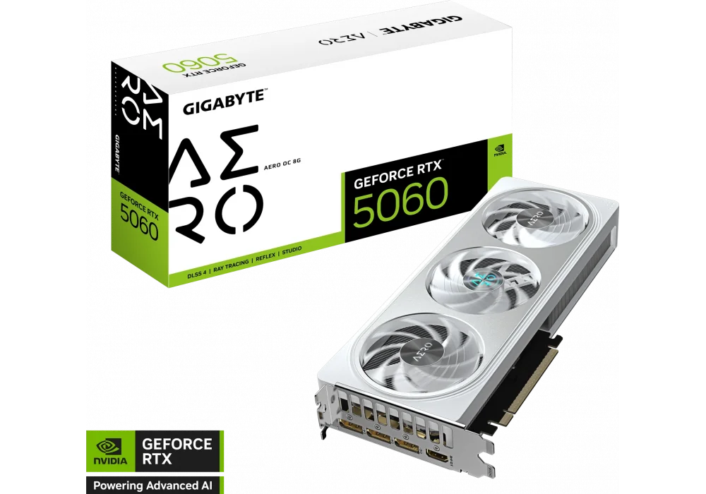 Gigabyte GeForce RTX 5060 AERO OC 8G 8GB GDDR7 128 Bit DLSS 4 Ekran Kartı