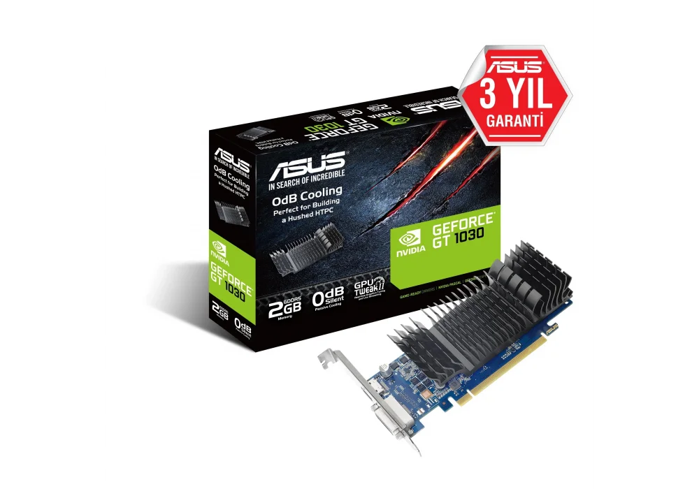 ASUS GT1030-SL-2G-BRK GeForce GT 1030 2GB GDDR5 64 Bit Fansız Ekran Kartı