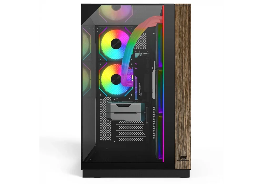 PowerBoost ECLIPSE Siyah Ahşap ARGB Tempered Glass USB 3.0 ATX Mid Tower Kasa