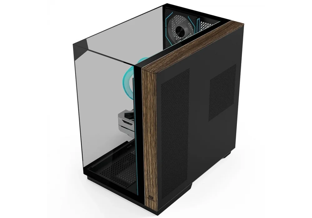 PowerBoost ECLIPSE Siyah Ahşap ARGB Tempered Glass USB 3.0 ATX Mid Tower Kasa