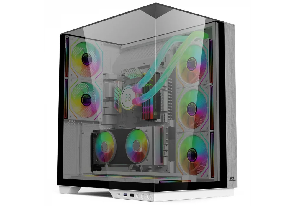 PowerBoost ECLIPSE Beyaz Ahşap ARGB Tempered Glass USB 3.0 ATX Mid Tower Kasa