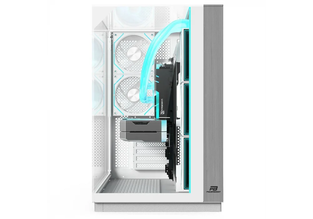 PowerBoost ECLIPSE Beyaz Ahşap ARGB Tempered Glass USB 3.0 ATX Mid Tower Kasa