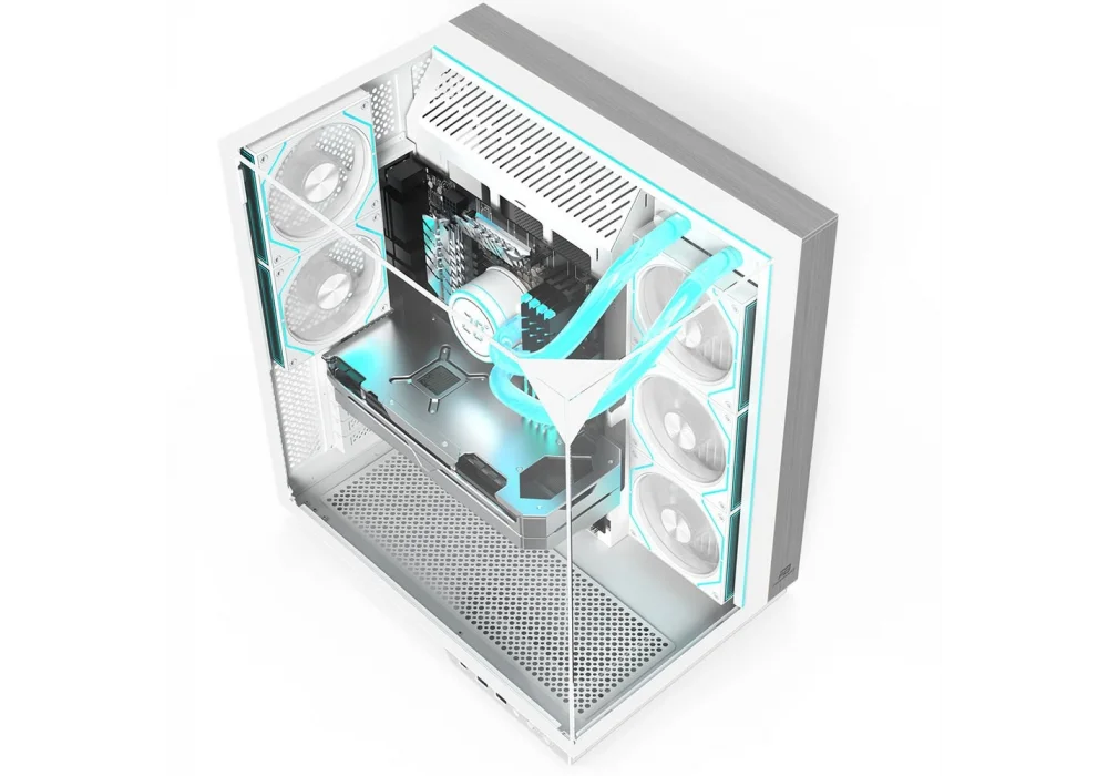 PowerBoost ECLIPSE Beyaz Ahşap ARGB Tempered Glass USB 3.0 ATX Mid Tower Kasa