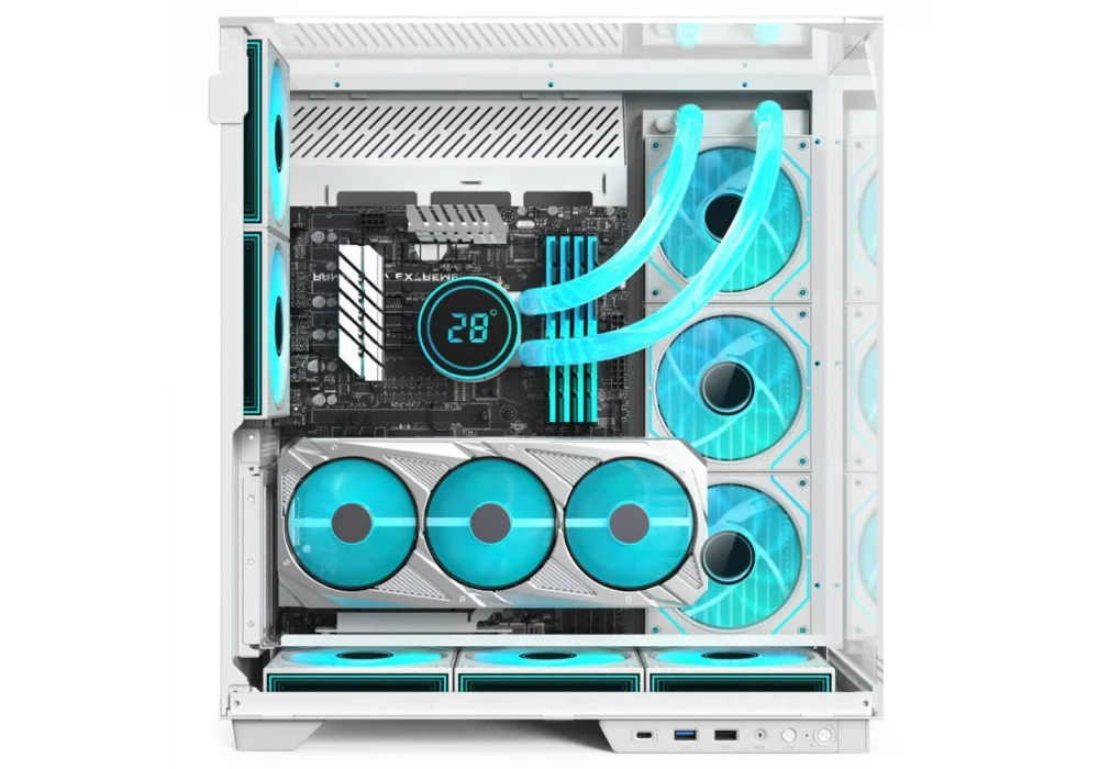 PowerBoost ECLIPSE Beyaz Ahşap ARGB Tempered Glass USB 3.0 ATX Mid Tower Kasa