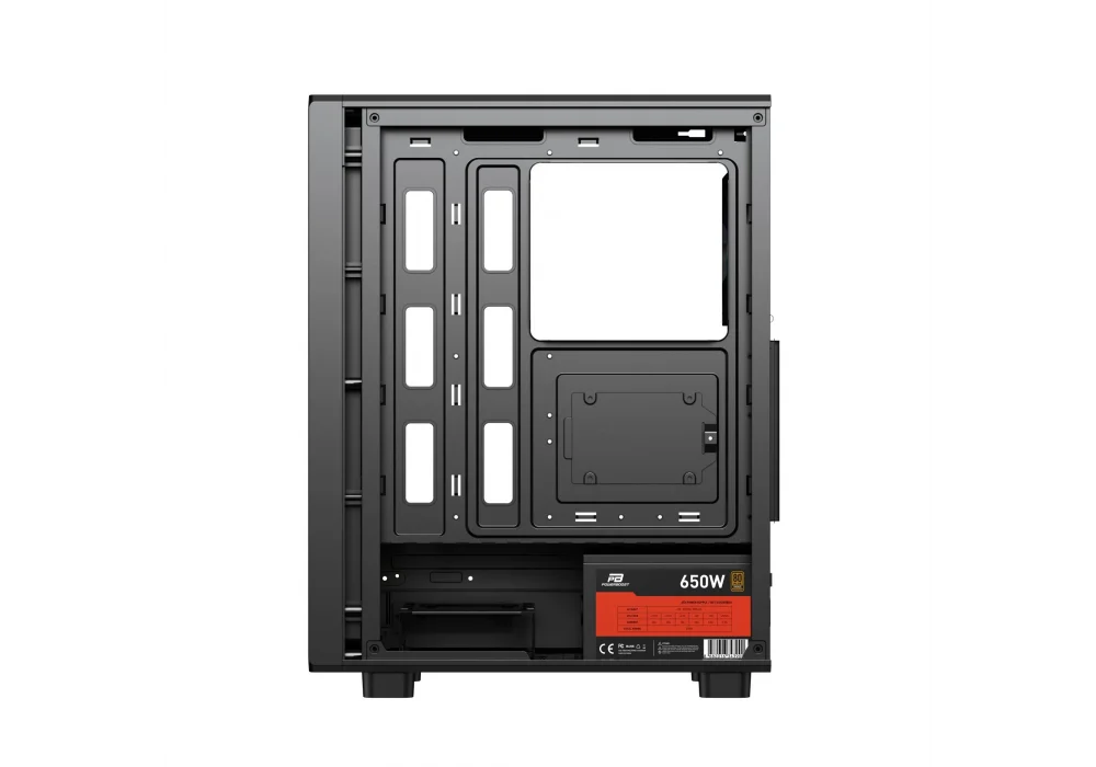 PowerBoost PBA5065B-650 650W 80+ Siyah ARGB Tempered Glass USB 3.0 E-ATX Mid Tower Kasa