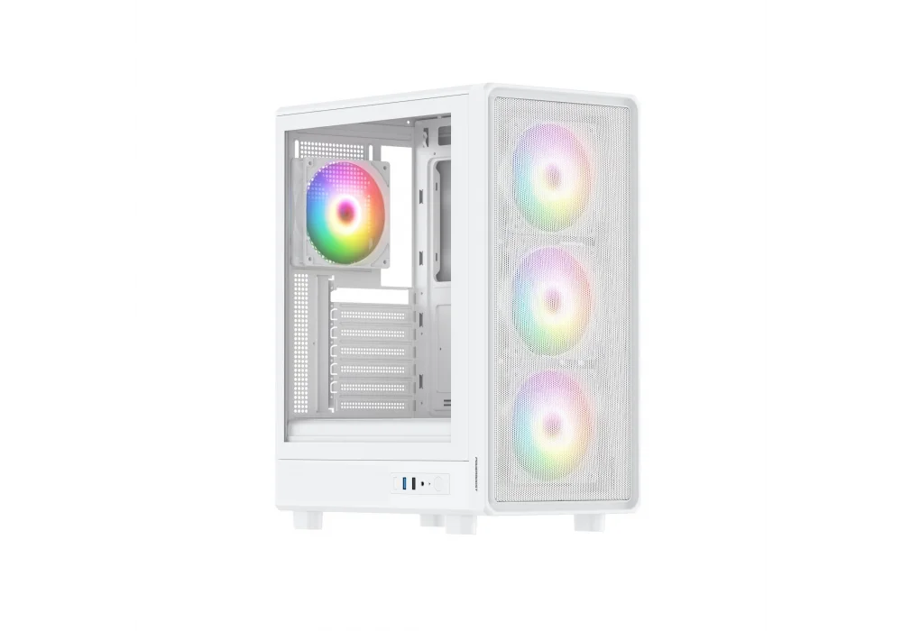 PowerBoost PBA5065W-650 650W 80+ Beyaz ARGB Tempered Glass USB 3.0 E-ATX Mid Tower Kasa