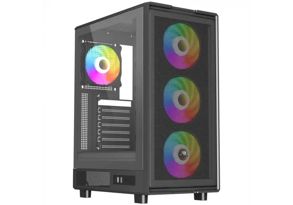 PowerBoost A601B 600W 80+ Rainbow Tempered Glass USB 3.0 ATX Mid Tower Kasa