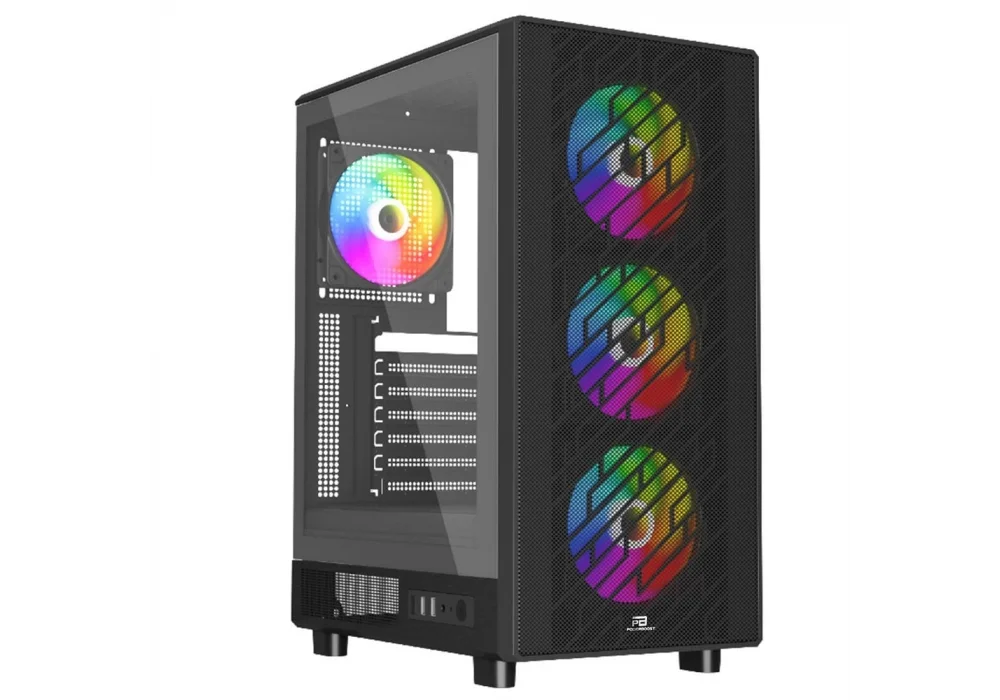 PowerBoost A700B-750 750W 80+ Siyah Rainbow Tempered Glass USB 3.0 ATX Mid Tower Kasa