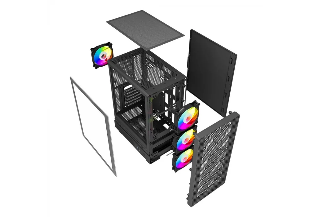 PowerBoost A700B-750 750W 80+ Siyah Rainbow Tempered Glass USB 3.0 ATX Mid Tower Kasa