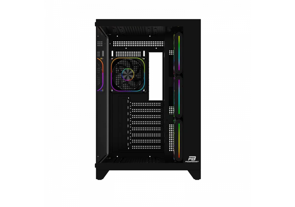 PowerBoost PB-9025B 750W 80+ Siyah ARGB Tempered Glass USB 3.2 ATX Mid Tower Kasa