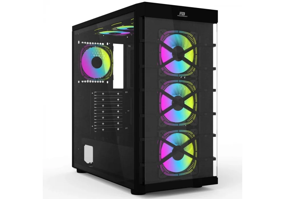 PowerBoost PB-GR222BB Siyah RGB Tempered Glass USB 3.0 ATX Mid Tower Kasa