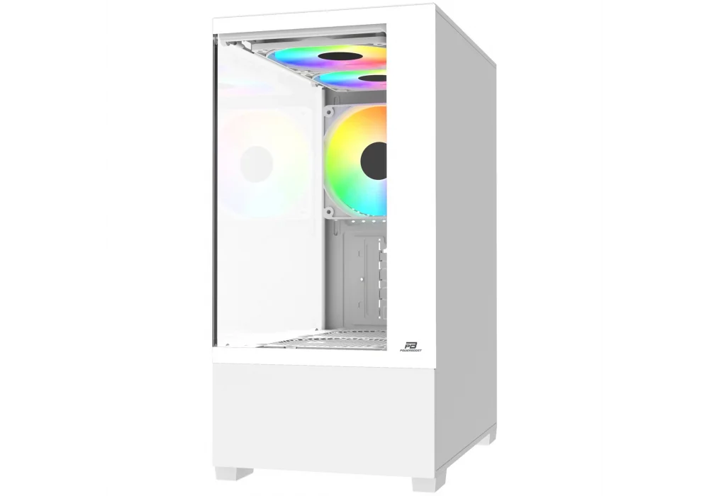 PowerBoost M5001BW 500W Beyaz Rainbow Tempered Glass USB 3.0 mATX Mini Tower Kasa
