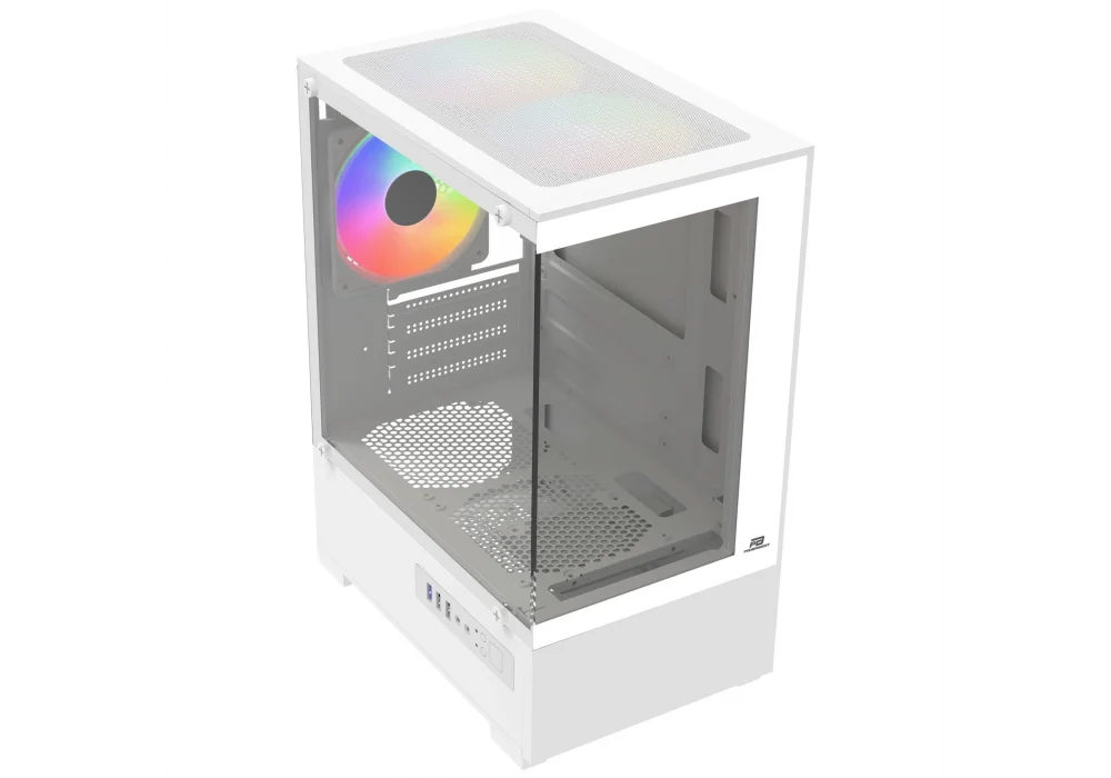 PowerBoost M5001BW 500W Beyaz Rainbow Tempered Glass USB 3.0 mATX Mini Tower Kasa
