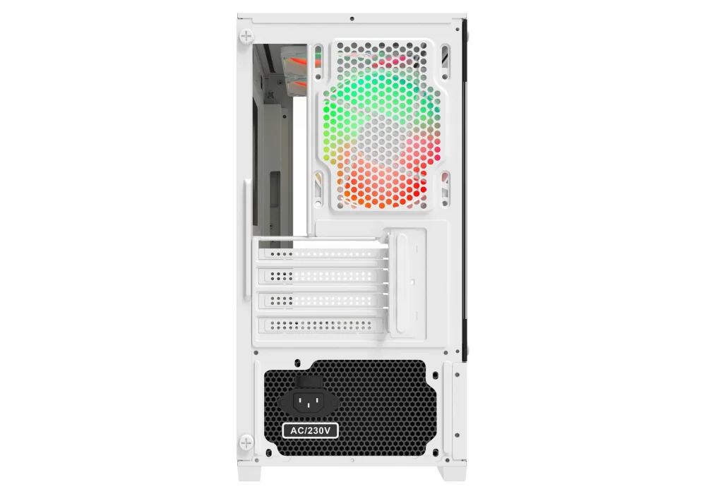 PowerBoost M5001BW 500W Beyaz Rainbow Tempered Glass USB 3.0 mATX Mini Tower Kasa