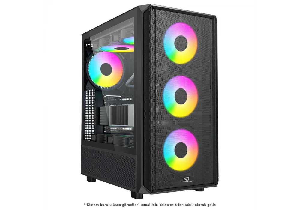 PowerBoost PB-P3602BB 850W 80+ Siyah Tempered Glass USB 3.0 ATX Mid Tower Kasa