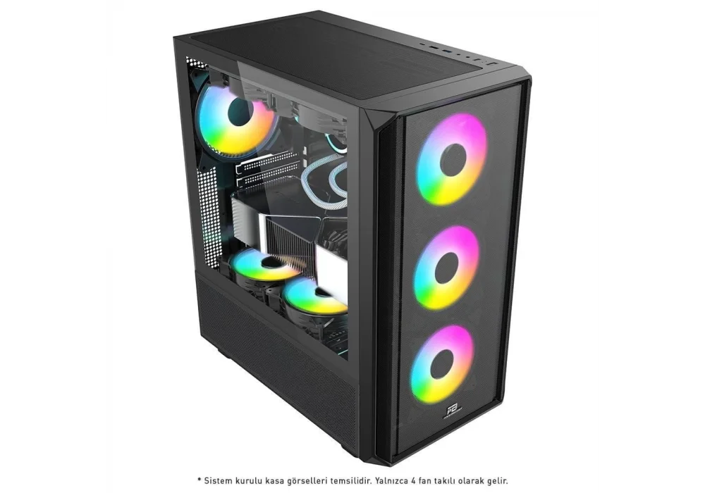 PowerBoost PB-P3602BB 850W 80+ Siyah Tempered Glass USB 3.0 ATX Mid Tower Kasa