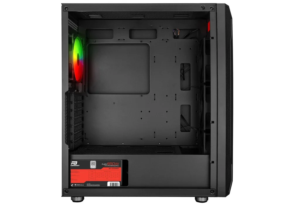 PowerBoost PB-P3701B 650W 80+ Siyah ARGB Mesh Tempered Glass USB 3.0 ATX Mid Tower Kasa