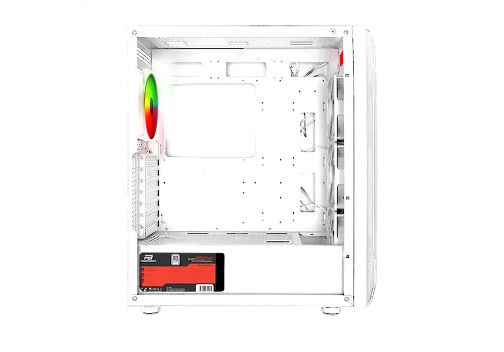 PowerBoost PB-P3701BW 650W 80+ Beyaz ARGB Tempered Glass USB 3.0 ATX Mid Tower Kasa