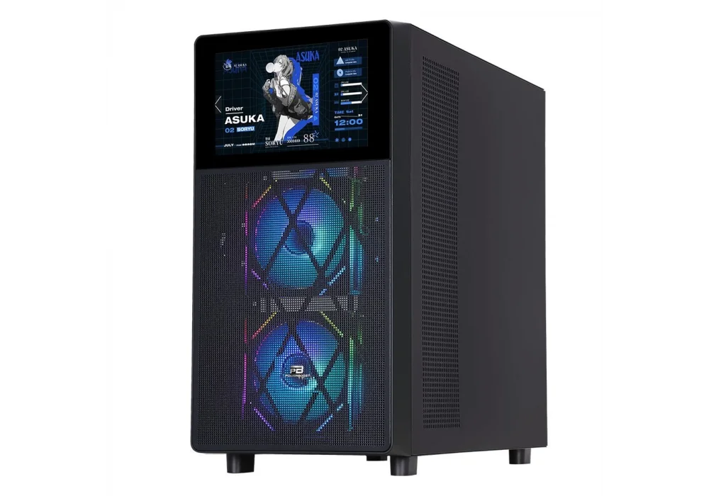 PowerBoost PB-P4367BB LCD Siyah ARGB Tempered Glass USB 3.0 ATX Mid Tower Kasa