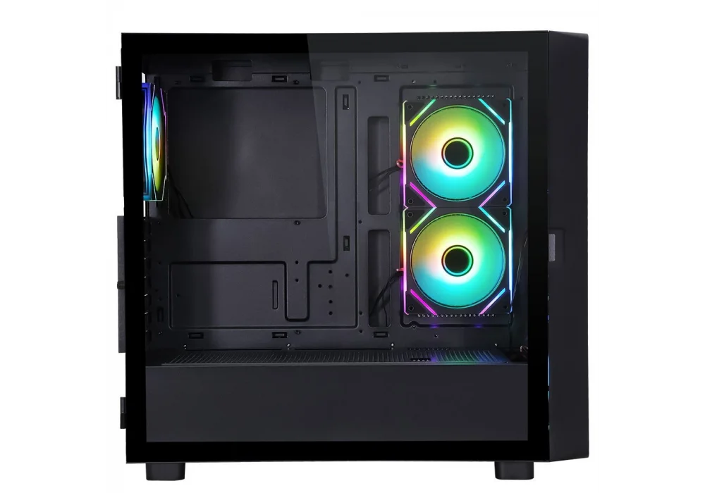 PowerBoost PB-P4367BB LCD Siyah ARGB Tempered Glass USB 3.0 ATX Mid Tower Kasa