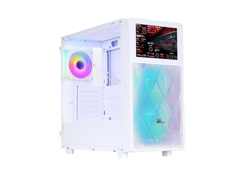 PowerBoost PB-P4367BW LCD Beyaz ARGB Tempered Glass USB 3.0 ATX Mid Tower Kasa