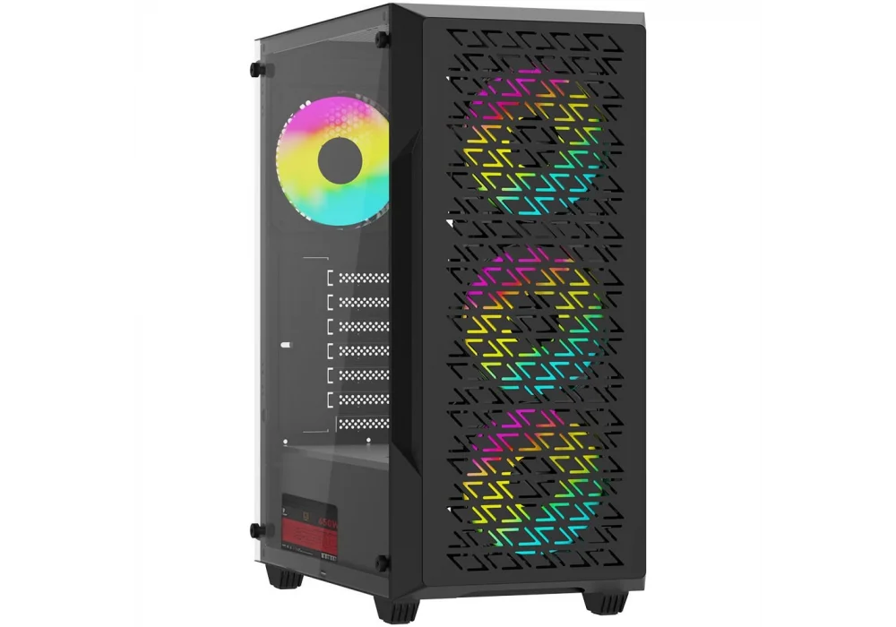 PowerBoost PB-P801AB 650W 80+ Siyah RGB Tempered Glass USB 3.0 ATX Mid Tower Kasa