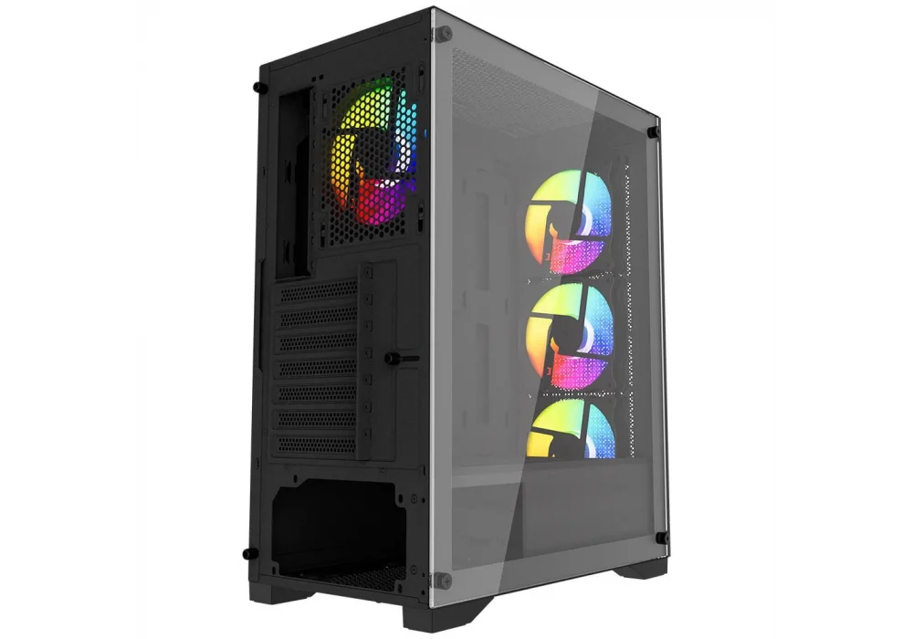 PowerBoost PB-PS7840B 600W Tempered Glass Rainbow USB 3.0 ATX Mid Tower Kasa
