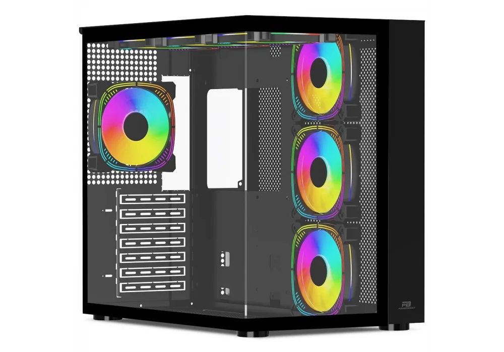 PowerBoost PB-SS02B Siyah RGB Tempered Glass USB 3.0 ATX Mid Tower Kasa