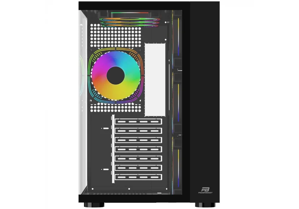 PowerBoost PB-SS02B Siyah RGB Tempered Glass USB 3.0 ATX Mid Tower Kasa