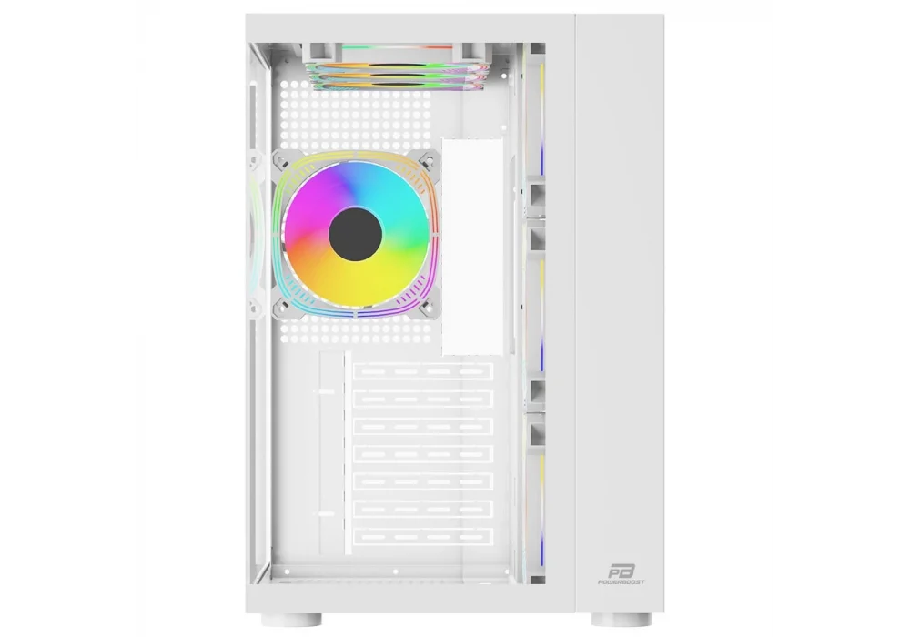 PowerBoost PB-SS02BW Beyaz RGB Tempered Glass USB 3.0 ATX Mid Tower Kasa
