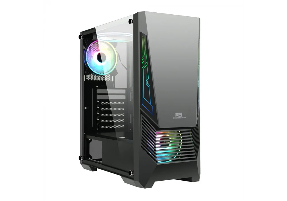 PowerBoost VK-G2051S Siyah ARGB Tempered Glass USB 3.0 ATX Mid Tower Kasa